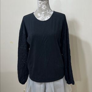 madewell / black long sleeve v-neck tee shirt